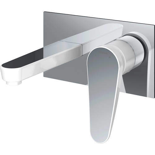 Bristan Claret Wall Mounted Basin Mixer Tap (White & Chrome).