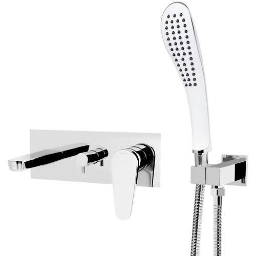 Bristan Claret Wall Mounted Bath Shower Mixer Tap (White & Chrome).