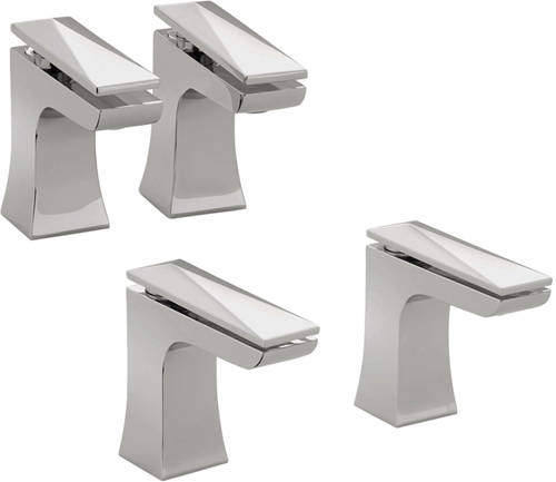 Bristan Ebony Basin & Bath Taps Pack (Pairs, Chrome).