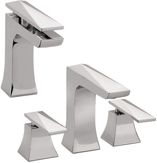 Bristan Ebony Mono Basin & 3 Hole Bath Filler Tap Pack (Chrome).