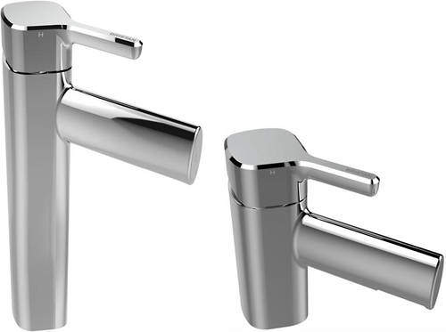 Bristan Flute Tall Mono Basin Mixer & 1 Hole Bath Filler Tap Pack (Chrome).