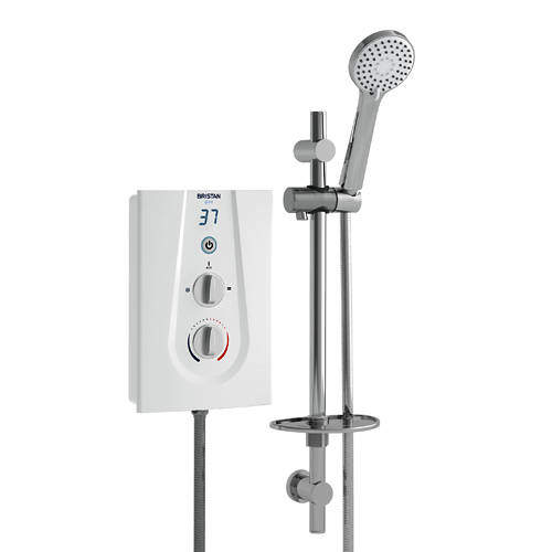 Bristan Glee Electric Shower With Digital Display 10.5kW (White).
