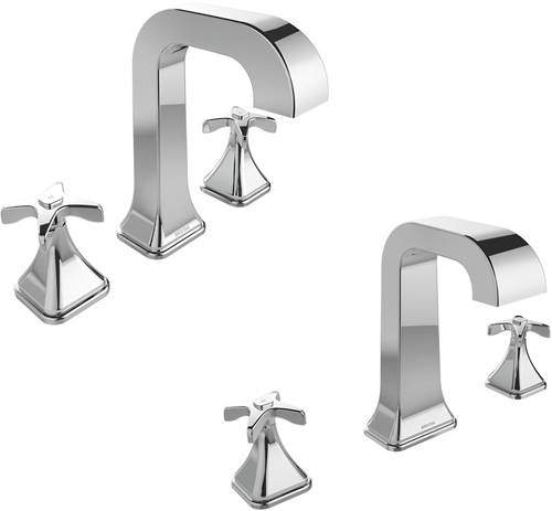 Bristan Glorious 3 Hole Basin & Bath Filler Tap Pack (Chrome).