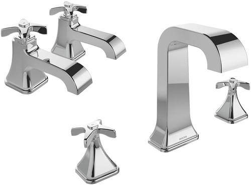 Bristan Glorious Basin & 3 Hole Bath Filler Taps Pack (Chrome).