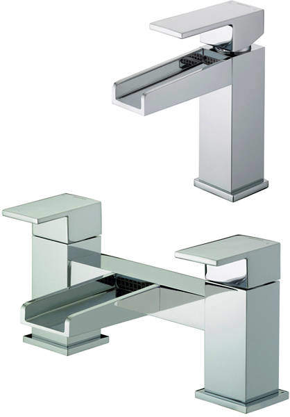 Bristan Hampton Waterfall Basin & Bath Filler Tap Pack (Chrome).