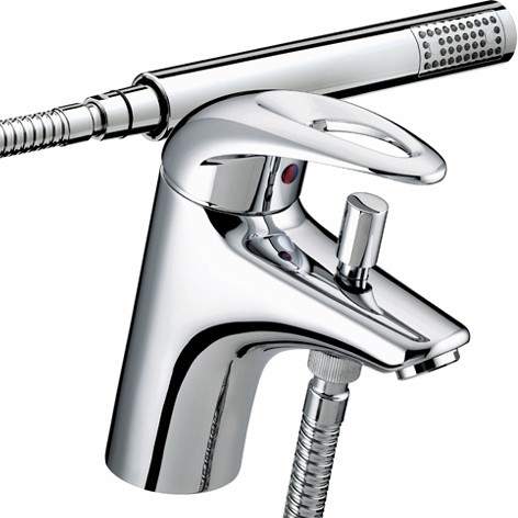 Bristan Java One Tap Hole Bath Shower Mixer Tap With Shower Kit (Chrome).