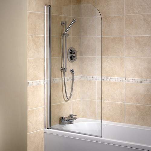 Bristan Java 1 Panel Bathscreen (Left Handed, Silver).