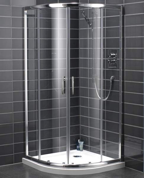 Bristan Java 900mm Quadrant Shower Enclosure With Sliding Doors (Silver).