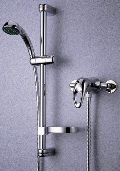 Bristan Java Exposed Manual Shower Valve With Riser Rail (Chrome).