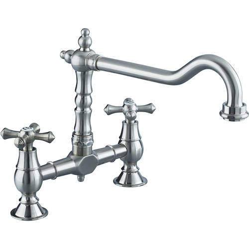 Bristan Colonial Colonial Bridge Mixer Kitchen Tap (Brushed Nickel).