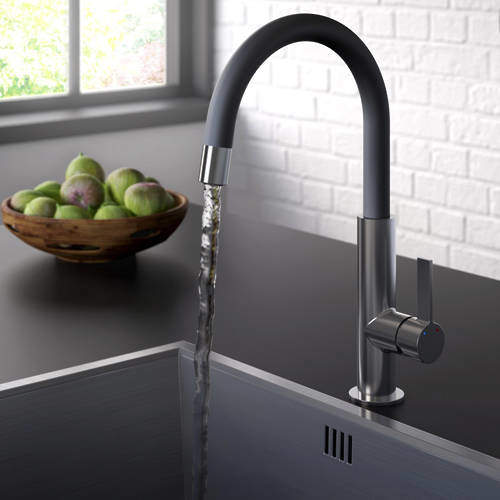 Bristan Kitchen Melba Mixer Kitchen Tap (Chrome & Black).