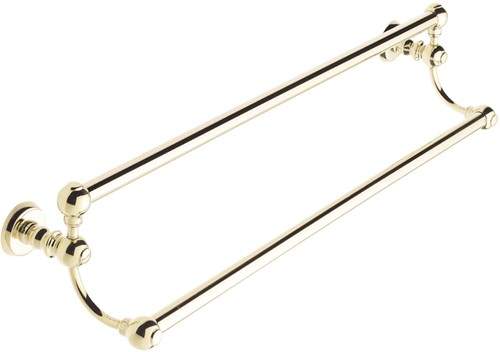 Bristan 1901 Double 24" Towel Rail, Gold Plated.