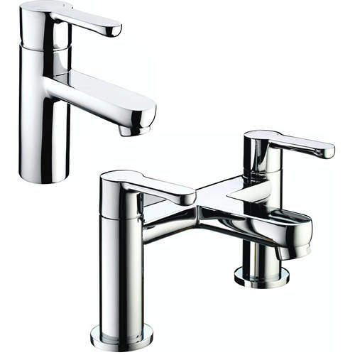 Bristan Nero Basin & Bath Filler Tap Pack (Chrome).