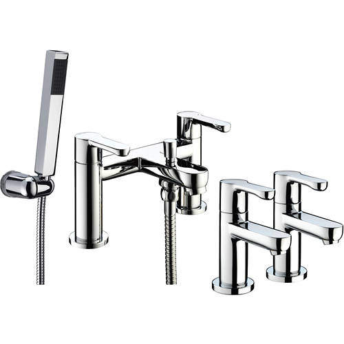 Bristan Nero Basin & Bath Shower Mixer Tap Pack (Chrome).