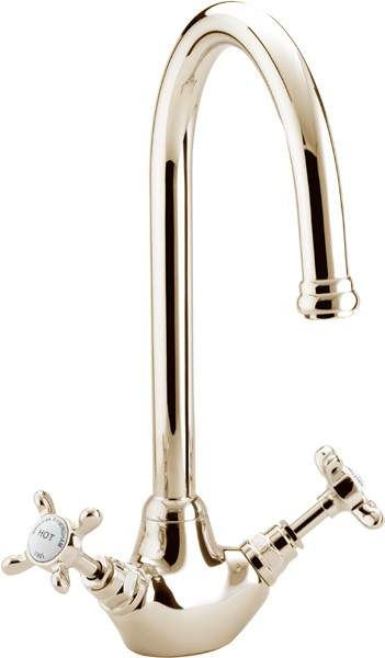 Bristan 1901 Monobloc Sink Mixer Tap, Gold Plated. NSNKEFG