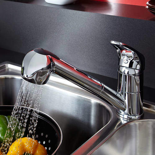Bristan Kitchen Pear Kitchen Tap With Pull Out Spray (Chrome).