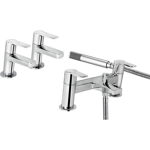 Bristan Pisa Basin & Bath Shower Mixer Tap Pack (Chrome).