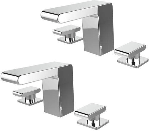 Bristan Pivot 3 Hole Basin & Bath Filler Taps Pack (Chrome).