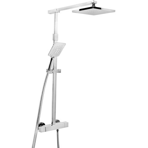 Bristan Qubo Bar Thermostatic Shower Valve & Rigid Riser Kit (Chrome).