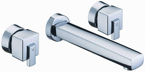 Bristan Qube Wall Mounted Basin Mixer Tap (Chrome).