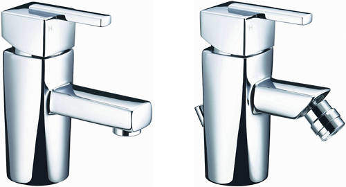 Bristan Qube Mono Basin & Bidet Taps Pack (Chrome).