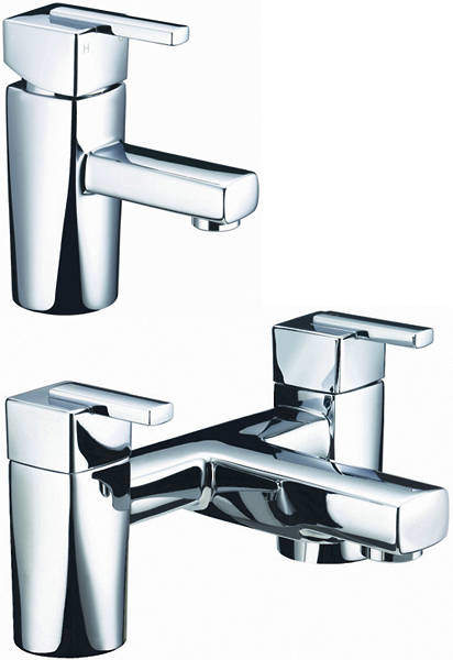 Bristan Qube Basin & Bath Filler Taps Pack (Chrome).