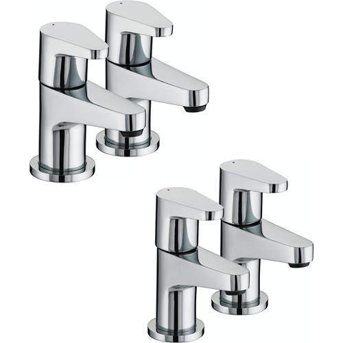 Bristan Quest Basin & Bath Tap Pack (Pairs, Chrome).