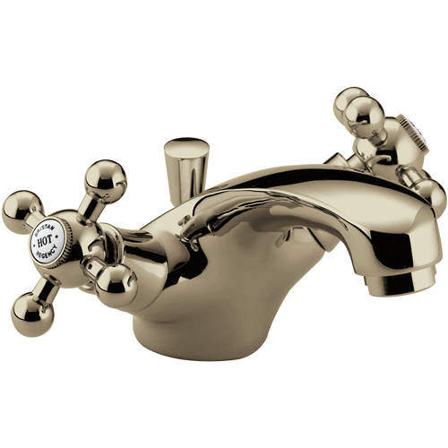 Bristan Regency Basin Mixer Tap With Pop Up Waste (Gold).