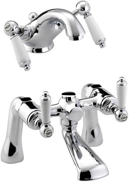 Bristan Renaissance Mono Basin & Bath Filler Taps Pack (Chrome).