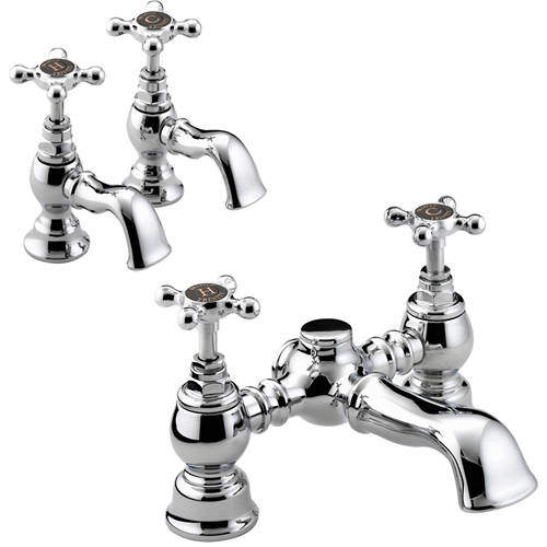 Bristan Trinity Basin & Bath Filler Taps Pack (Chrome).