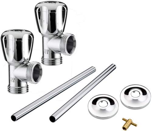 Bristan Heating Angled Standard Radiator Valves Pack (Chrome).