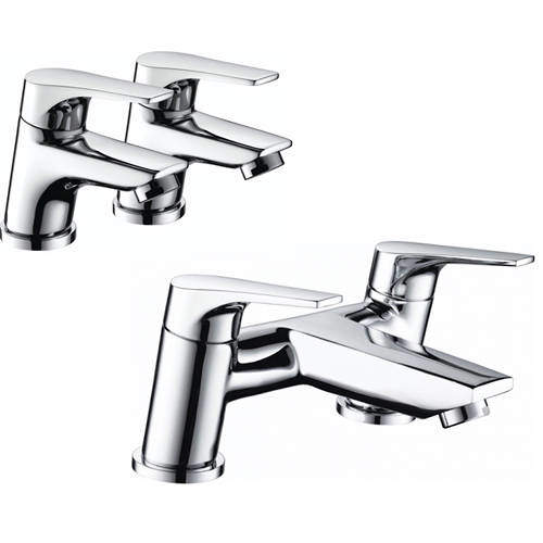 Bristan Vantage Pair Of Basin & Bath Filler Tap Pack (Chrome).