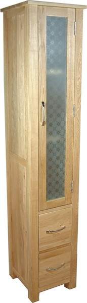 Baumhaus Mobel Tall Bathroom Storage Cabinet (Oak). Size 1800x365mm.