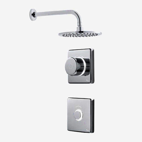 Digital Showers Digital Shower Valve, Remote & 8" Round Shower Head (HP).