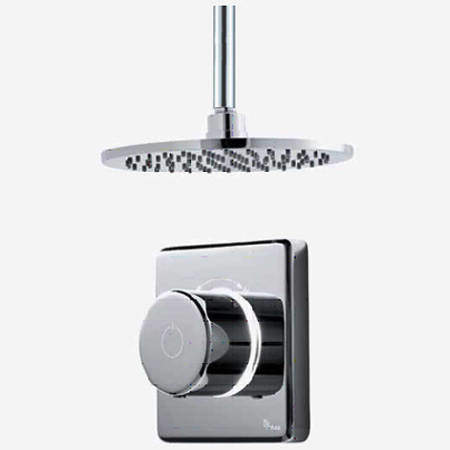Digital Showers Digital Shower Valve, Ceiling Arm & 8" Shower Head (HP).