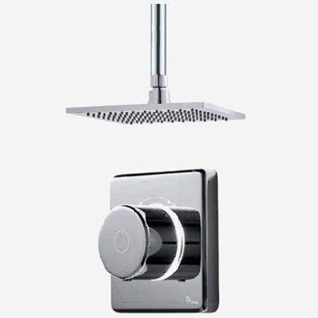 Digital Showers Digital Shower Valve, Remote & 8" Square Shower Head (HP).