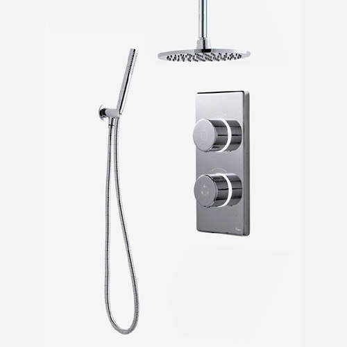 Digital Showers Twin Digital Shower Pack, 8" Round Head & Kit (HP).