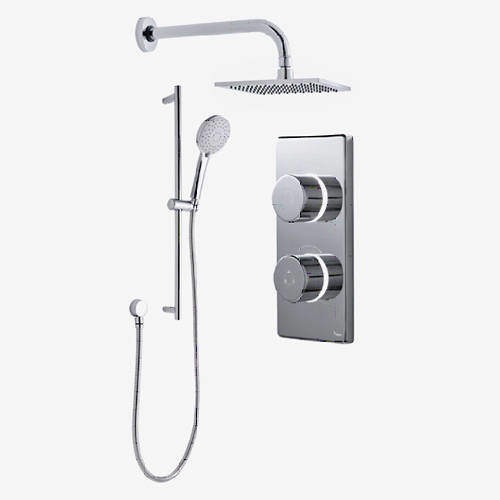 Digital Showers Twin Digital Shower Pack, Slide Rail & 8" Square Head (HP).