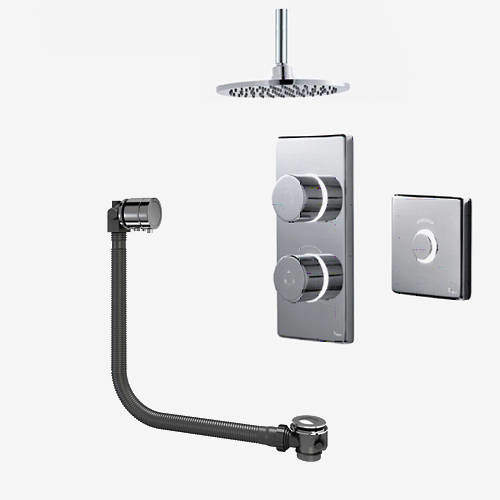 Digital Showers Digital Shower Pack, Bath Filler, Remote & Round Head (HP).