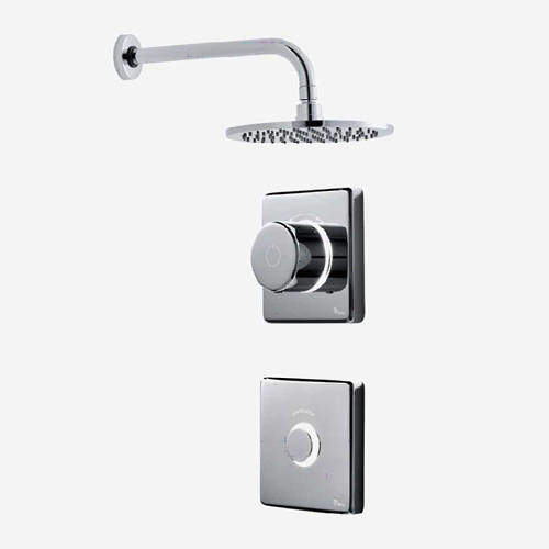 Digital Showers Digital Shower Valve, Remote & 8" Round Shower Head (LP).