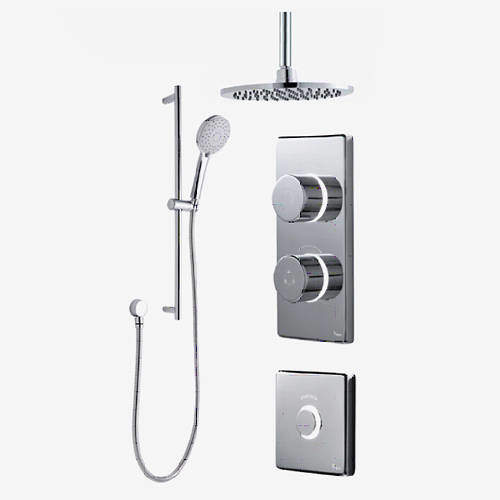 Digital Showers Digital Shower Pack, Slide Rail, Round Head & Remote (LP).