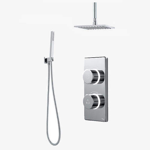 Digital Showers Twin Digital Shower Pack, 8" Square Head & Kit (LP).