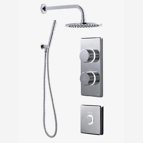 Digital Showers Twin Digital Shower Pack, Round Head, Remote & Kit (LP).