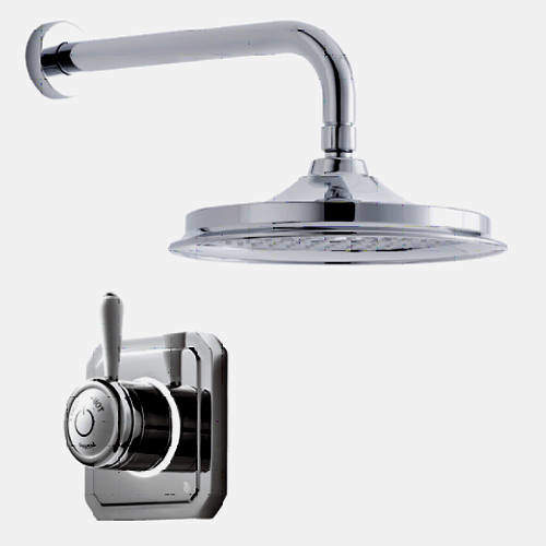 Digital Showers Digital Shower Valve, Wall Arm & 12" Shower Head (HP).