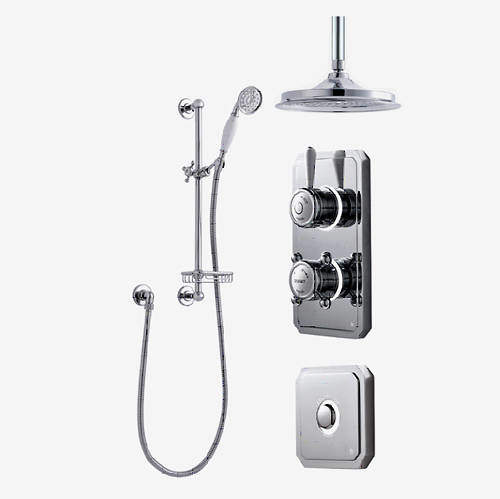 Digital Showers Digital Shower Pack, Rail, Basket, 12" Head & Remote (HP).
