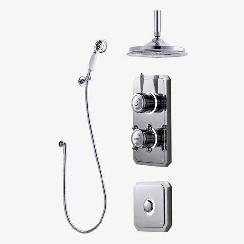 Digital Showers Twin Digital Shower Pack, Spray Kit, 9" Head & Remote (HP).