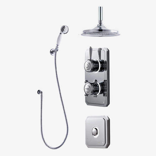 Digital Showers Twin Digital Shower Pack, Spray Kit, 6" Head & Remote (HP).