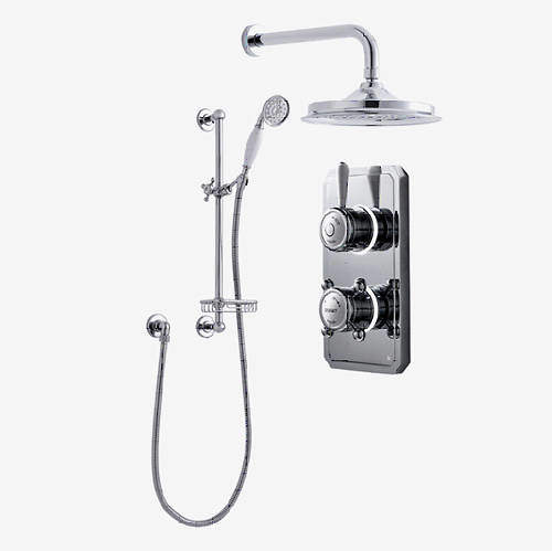 Digital Showers Twin Digital Shower Pack With Slide Rail & 12" Head (HP).