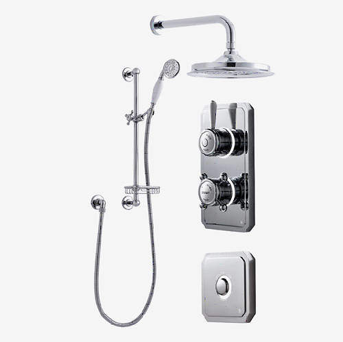Digital Showers Digital Shower Pack, Rail, Basket, 9" Head & Remote (HP).