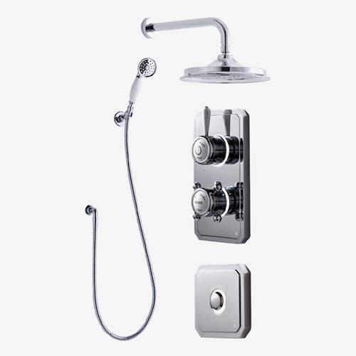 Digital Showers Twin Digital Shower Pack, Spray Kit, 6" Head & Remote (HP).